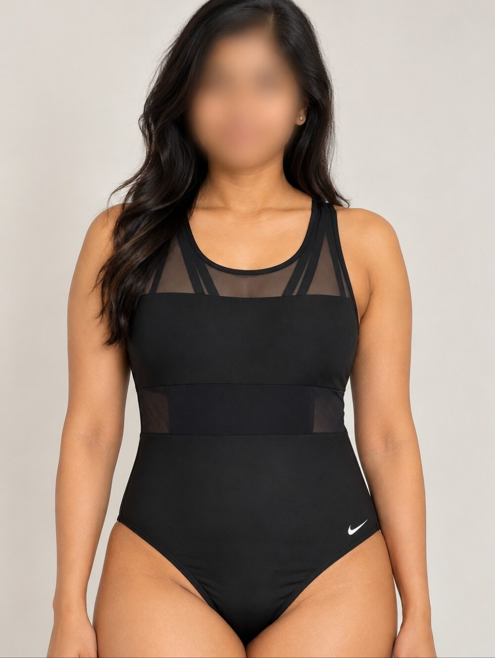 Nike Women’s Black Mesh One Piece Swimsuit Size XL NWT $92 (Shown on Retail Tag)